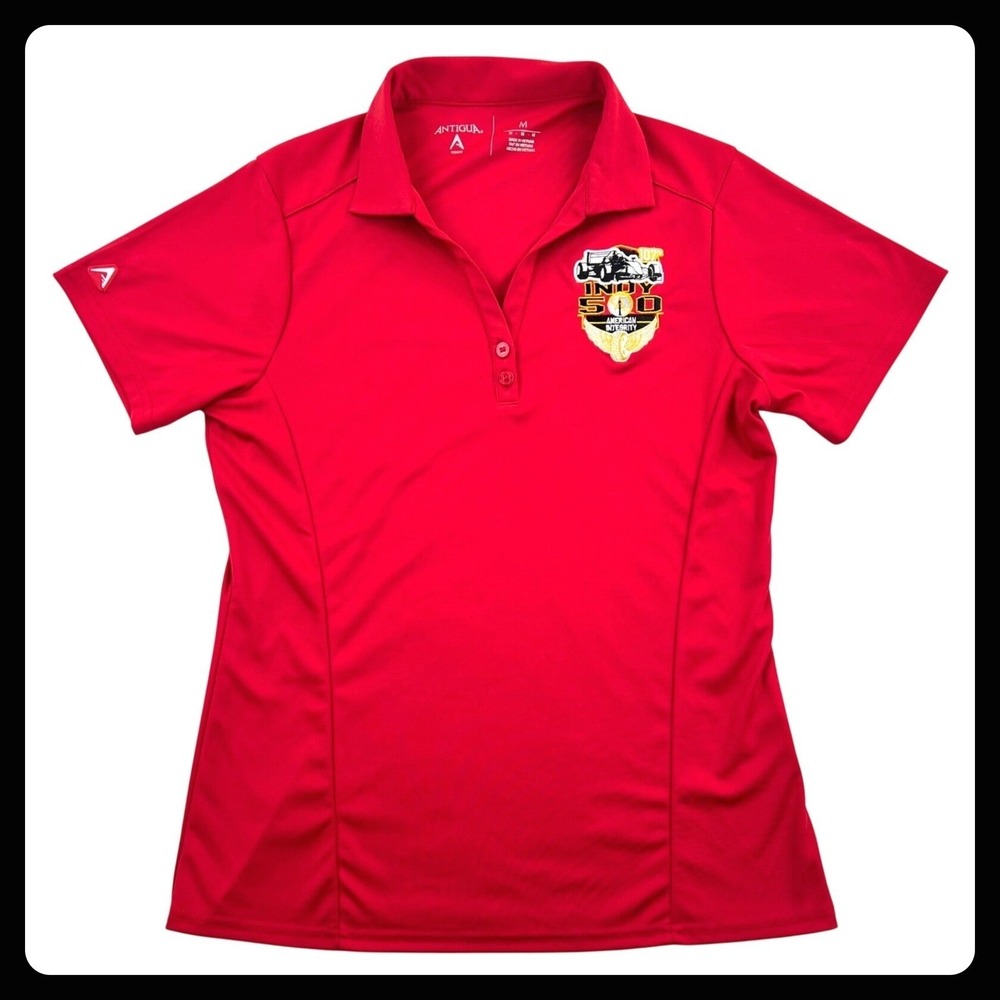 Antigua Indy 500 Polo Women Medium Red 107th Racing American Integrity Speedway